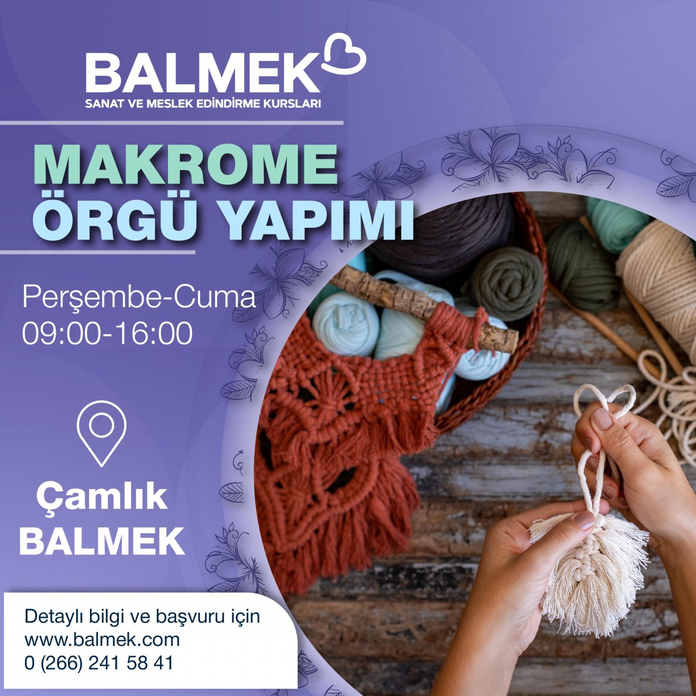 Makrome Örgü Yapımı (Katılımlı)